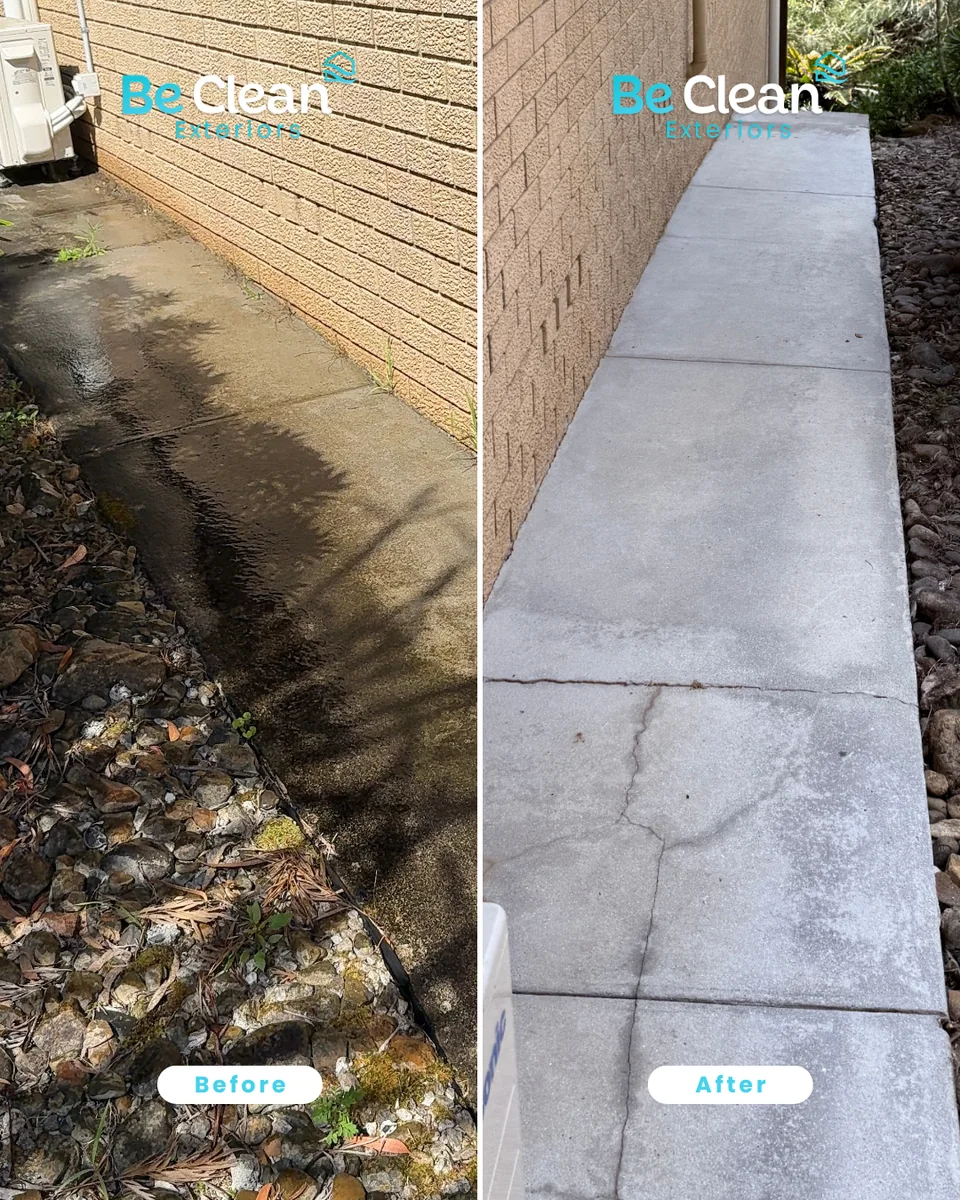 Maclean footpath pressure cleaning comparison by Be Clean Exteriors
