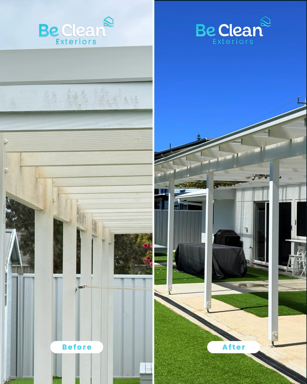 Brooms Head exterior presentation clean before and after by Be Clean Exteriors