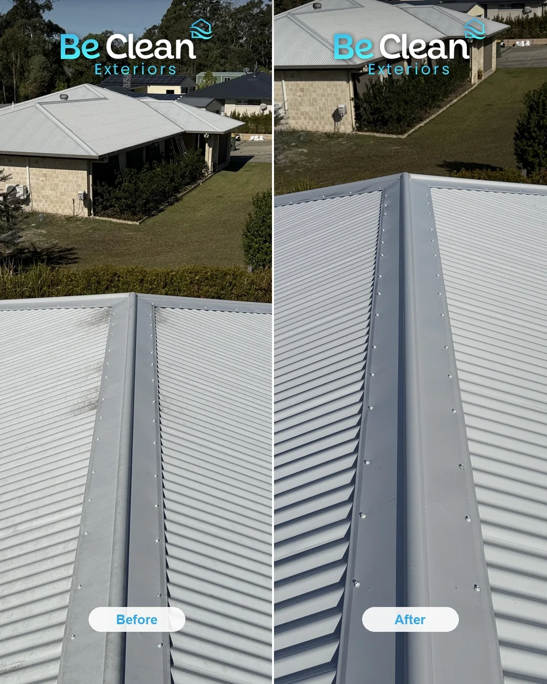 Gulmarrad roof soft wash before and after by Be Clean Exteriors