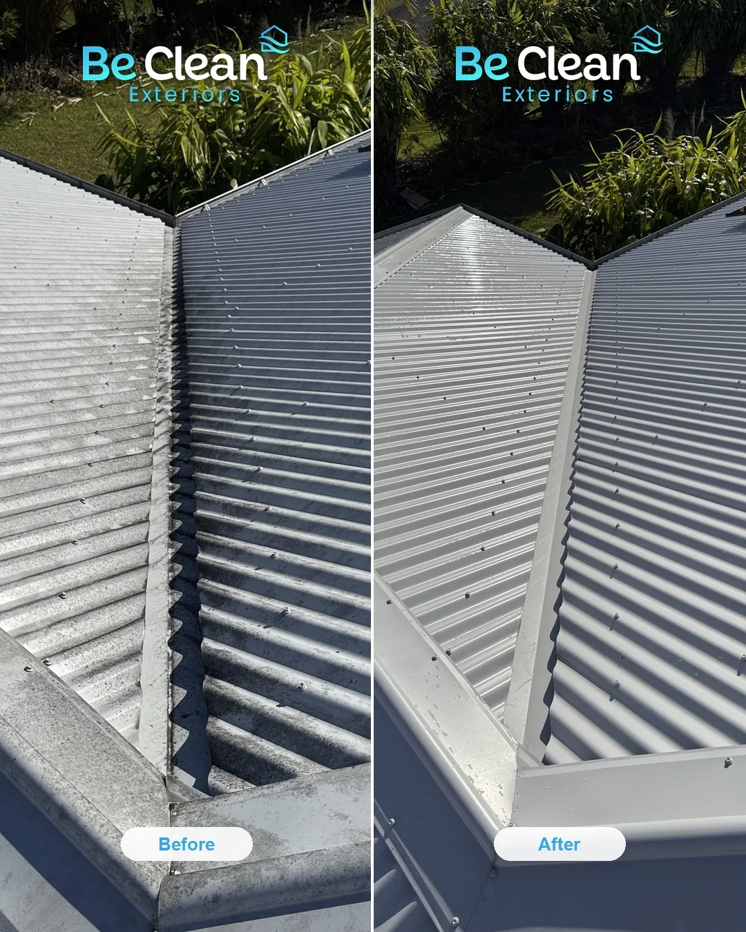Second valley run before and after by Be Clean Exteriors