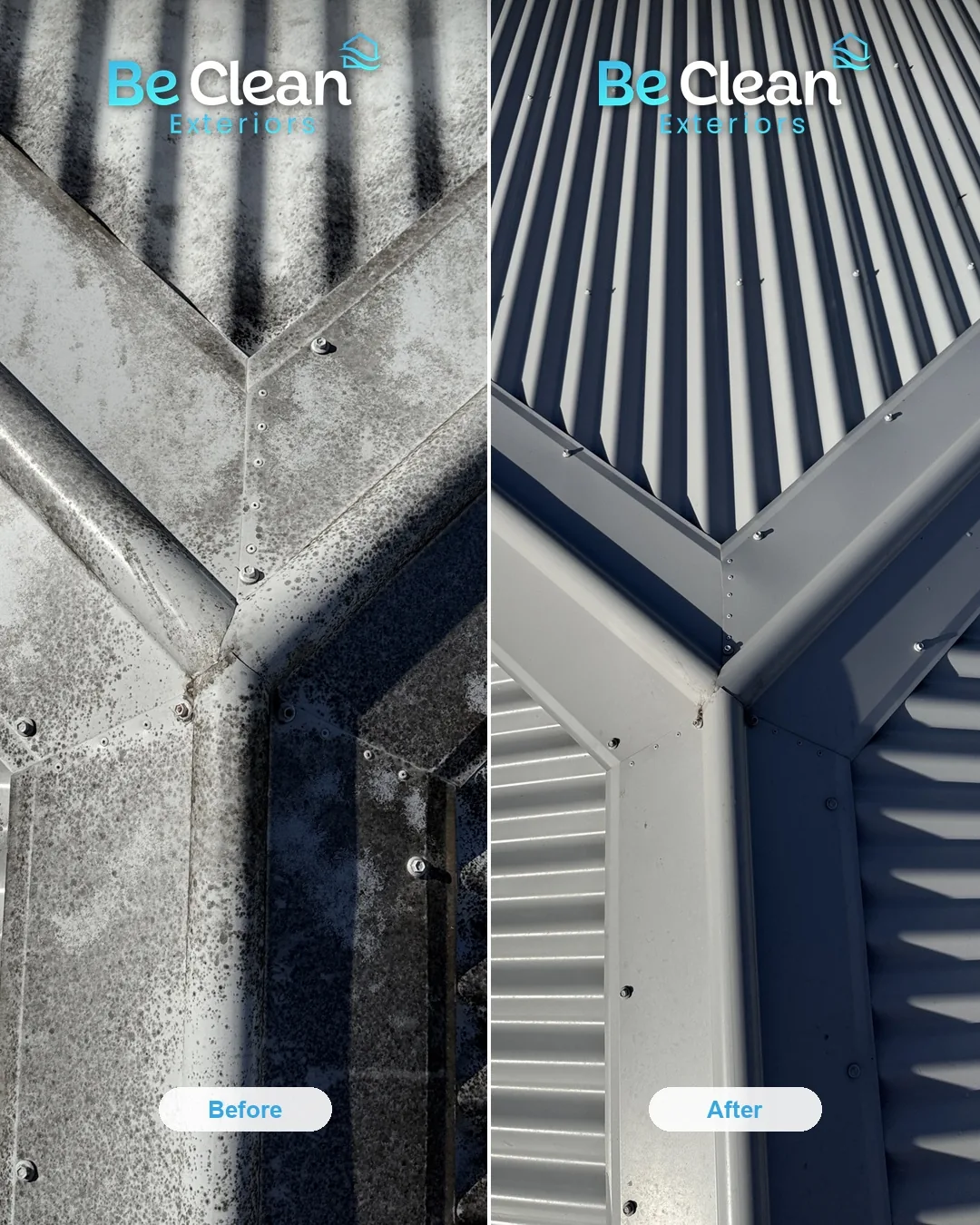 Gulmarrad roof valley soft wash before and after by Be Clean Exteriors