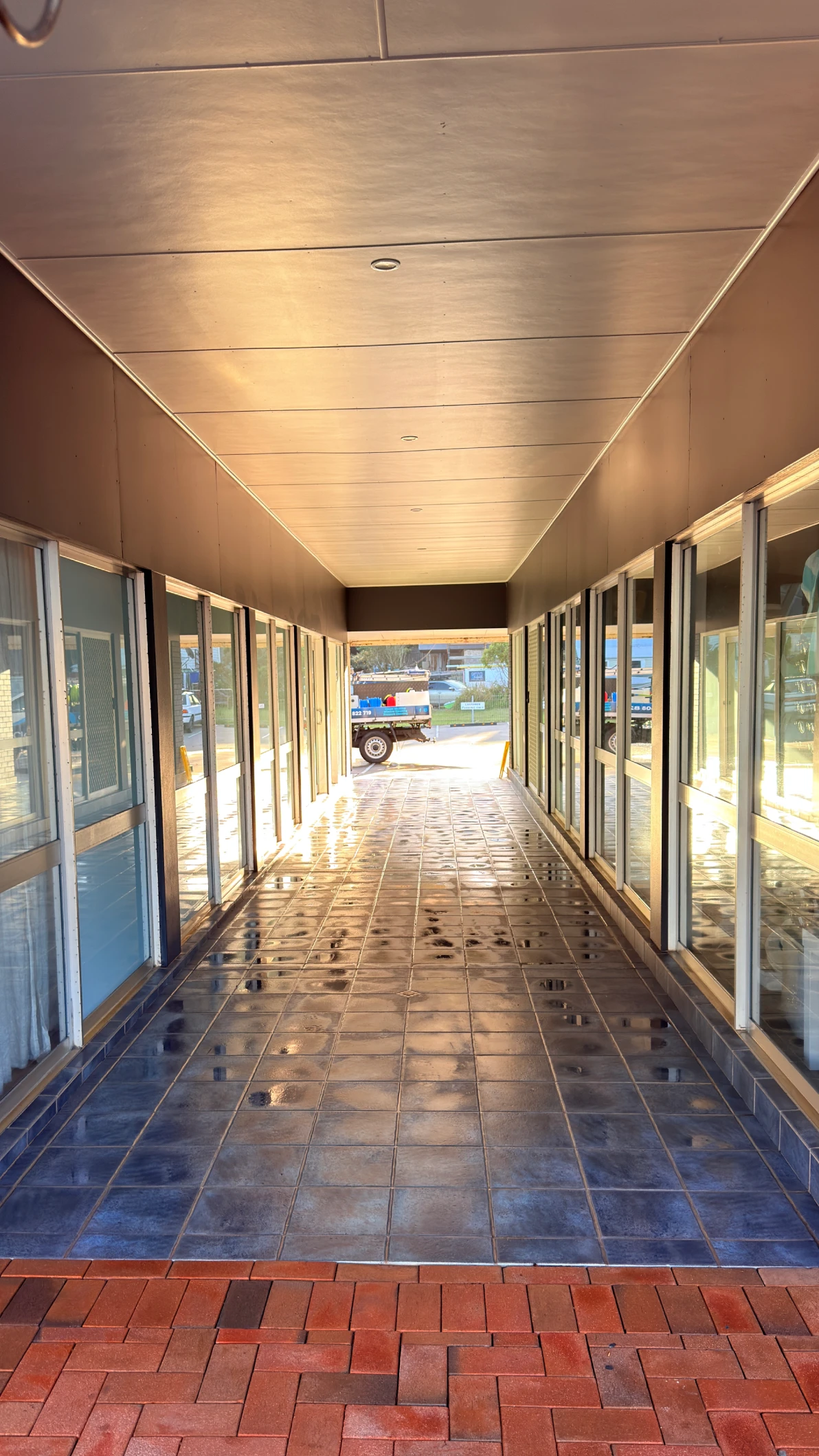 Commercial storefront after exterior cleaning in Yamba NSW by Be Clean Exteriors